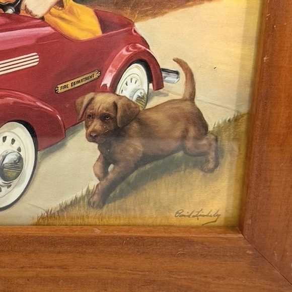 1937 Garton Ford Fire Chief Giclee Framed Print Wall Art by David Lindsley - Picture 3 of 7